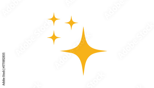 Gold sparkle icon, glowing shine element, bright light star symbol for UI, app, and web design. Minimal luxury glow vector for decoration, success, and premium theme graphics