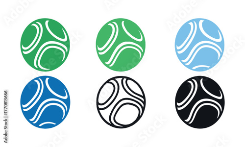 Modern Soccer sports elements – Wavy Line Orbs Collection – Minimal football Pack Vector illustration, easily editable.