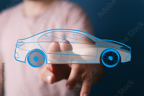 Futuristic digital car desi...