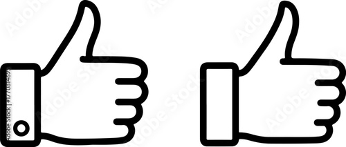 Two simple outline thumbs up icons on a white background