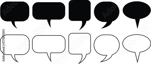 Rounded square chat bubble vector icon – clean minimal message symbol for app UI, comment box, communication, and feedback interface design