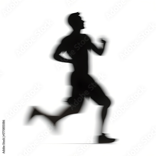 Motion blur effect silhouette of a running man