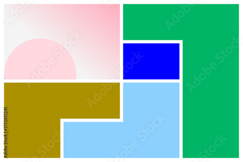 Illustration of colorful bento shape