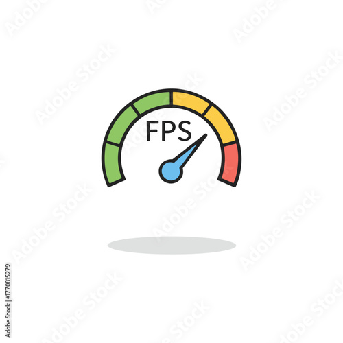 Computer fps icon logo flat vector design