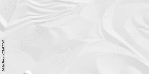 Crumpled paper blank white crumpled and creased paper poster. Creased paper texture overlay effect surface.	