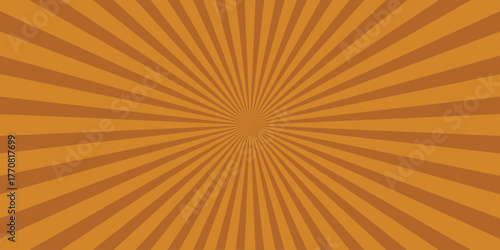 Retro sunburst background with radiating lines in warm orange and brown tones, perfect for vintage design and graphic elements