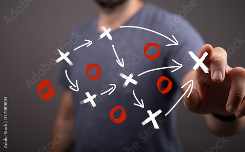 Visual of a man planning st...