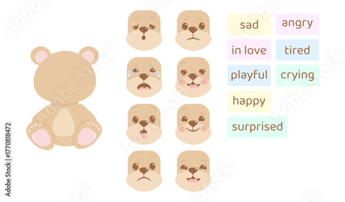 Match the teddy bear's emotion to the game