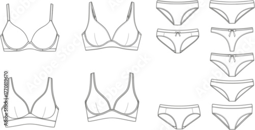 Bra of underwear vector outline set icon. Isolated outline set icon lingerie. Vector illustration bra of underwear on white background.
