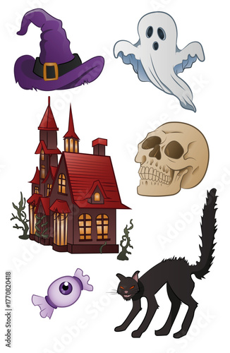 Set of Halloween icons | Horror vectors | Terror icons | October illustrations