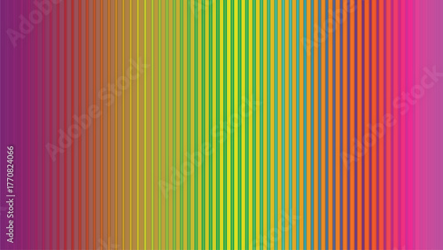 Retro vertical colorful stripes seamless vector pattern for abstract rainbow texture backdrop design. Neon blind background. 