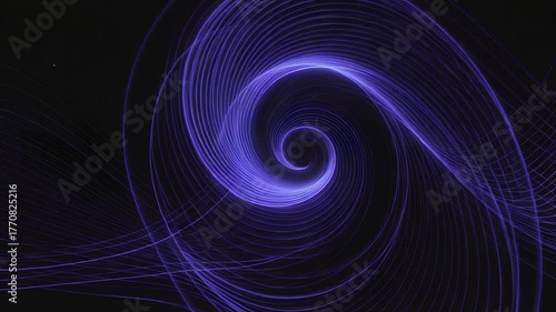 Abstract glowing sphere with flowing light trails against a dark background