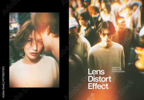 Lens Distort Poster Effect Mockup