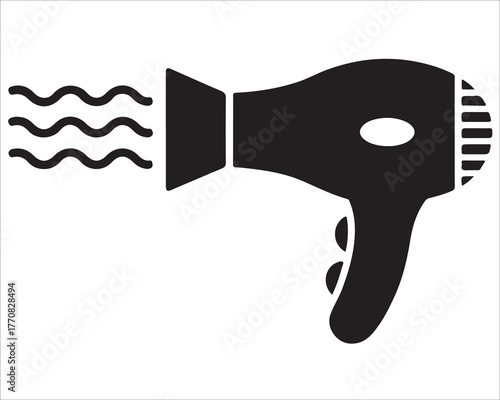 Minimal Vector Illustration of a Blow Dryer for Salon Use