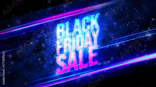 Background for Black Friday Sale Video. 4K Motion Graphics Discount Promotions