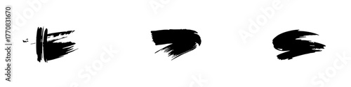 three bold strokes: a study in black ink brushstrokes on a white background