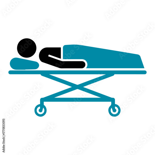 hospital stretcher patient transport vector