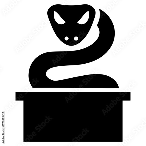Snake In Present Box Solid Illustration