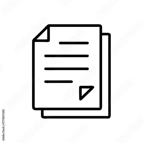 Two sheets of paper with written text and a corner fold  