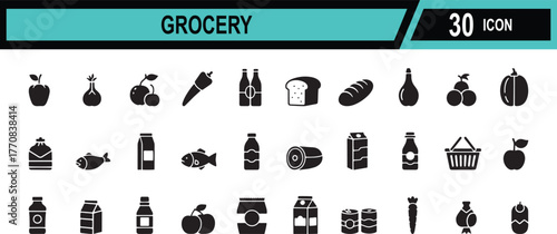 Colorful and diverse grocery store shopping cart filled with fresh produce and packaged goods ideal for food retail and healthy eating themes