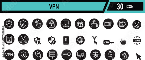 Secure network connection and data protection concept illustration with abstract digital elements