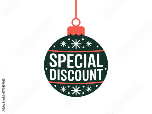 Vector art of special discount ornament for christmas promotion