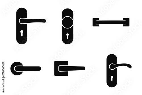 Silhouette door handles set for modern and minimalist design projects