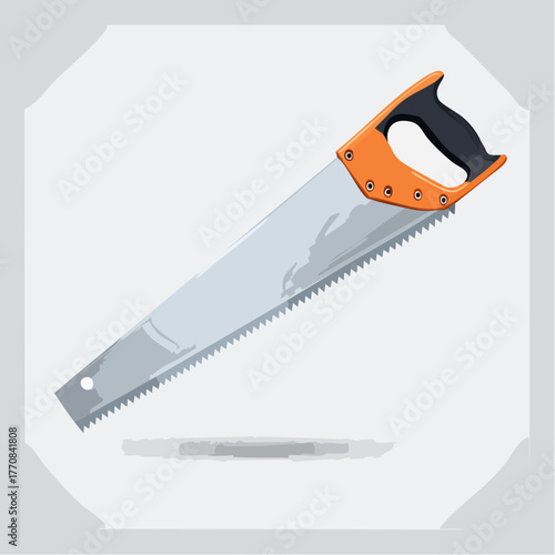 Une scie manuelle en gros plan, isolée sur fond blanc