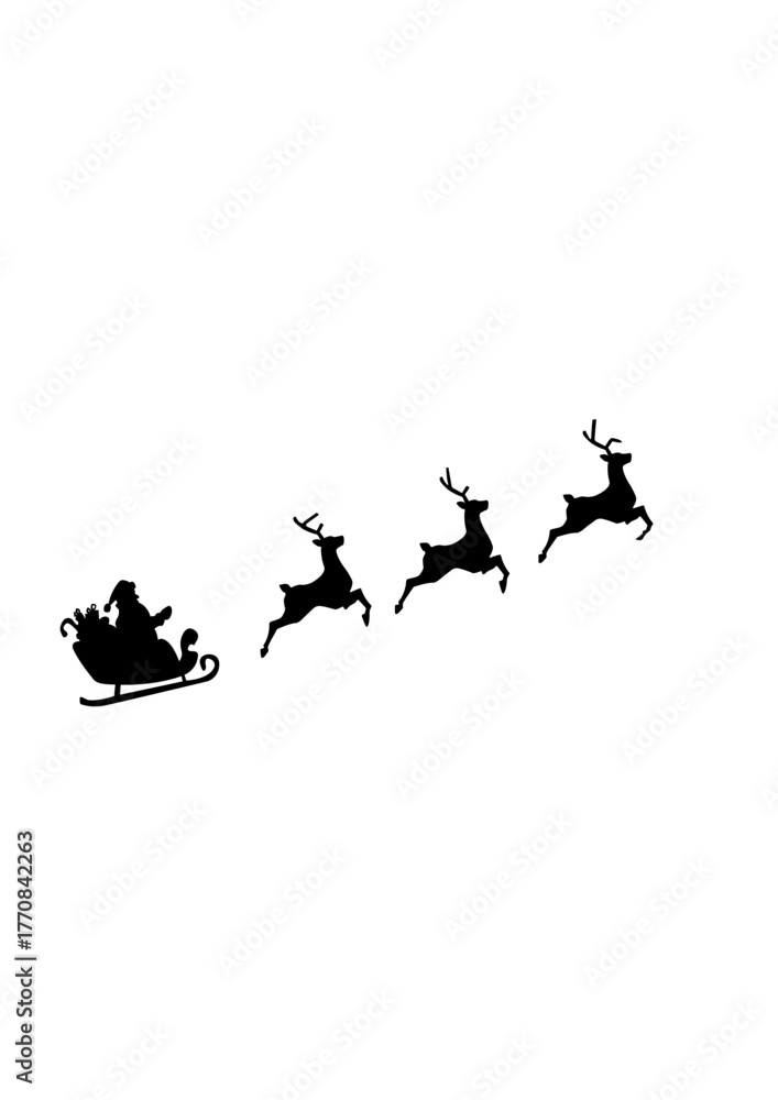 Naklejka premium santa claus with reindeer