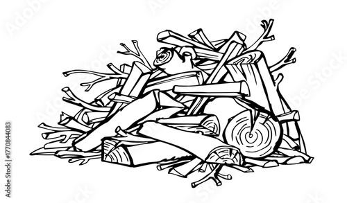 Vector drawing. A bunch of branches.