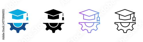 Intern Icon Multiple Style Vector Illustration
