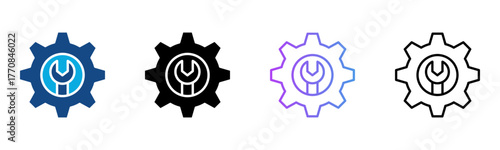 Service Icon Multiple Style Vector Illustration
