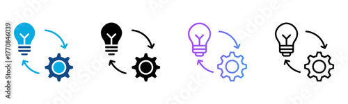 Implementation Icon Multiple Style Vector Illustration
