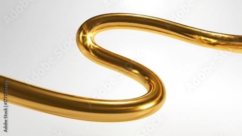 Abstract golden fluid wave on white background smooth liquid texture elegant art modern graphic design