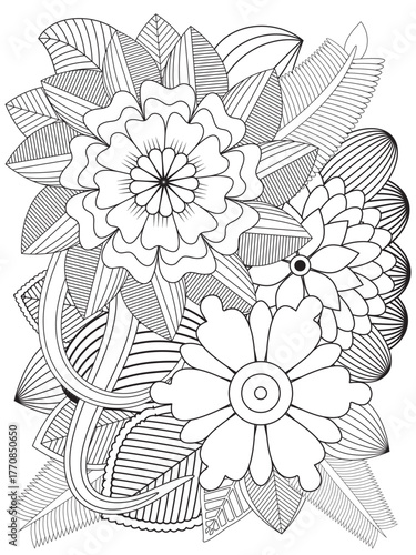 PrintFlowers Coloring Pages For Adules
