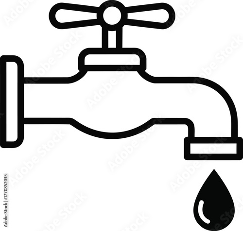 Modern faucet with dripping water