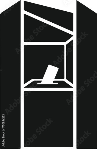 Voting Booth Symbol Casting a Ballot in Democracy.