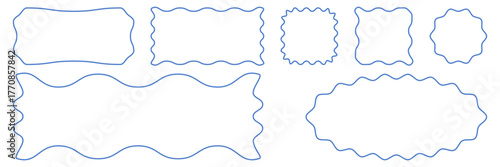 hand drawn wavy frame outlines in various shapes and sizes Includes rectangular, square. minimal abstract borders. for borders, labels, text fields, stickers, posters, invitations designs