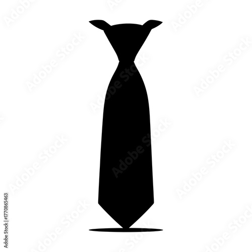 Black tie silhouette with playful dog ears illustration  