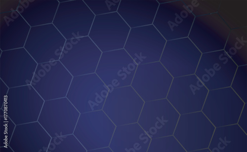 Abstract dark blue background with interconnected hexagons geometric design concept