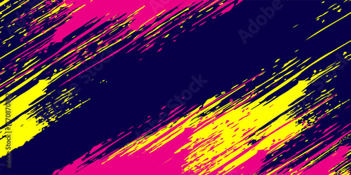 Dynamic Urban Sport Graffiti Background with Bold Neon Colors. Sporty Abstract Background with Brush Strokes and Grunge Texture Design Element
