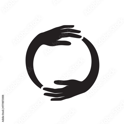 Vector illustration of a black silhouette of a pregnant woman holding a glass of milk, a symbol of love and health