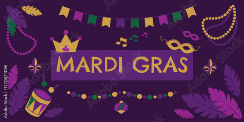 Mardi Gras Carnival Vector Illustration