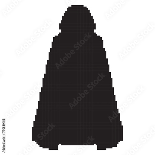 dark robes pixel icon, 8-bit. Vector illustration on a white background.