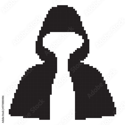 dark robes pixel icon, 8-bit. Vector illustration on a white background.