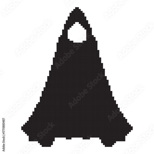 dark robes pixel icon, 8-bit. Vector illustration on a white background.