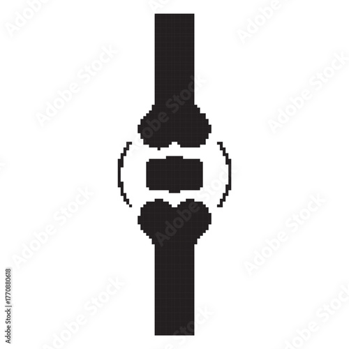 meniscal pixel icon, 8-bit. Vector illustration on a white background.