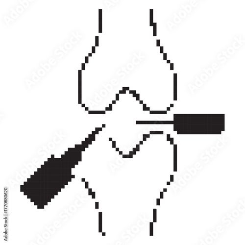 meniscal pixel icon, 8-bit. Vector illustration on a white background.