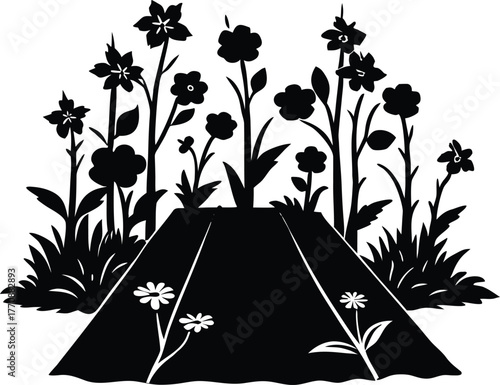 Primrose Carpet in Woodland Silhouette | Tranquil Spring Forest Floor Scene