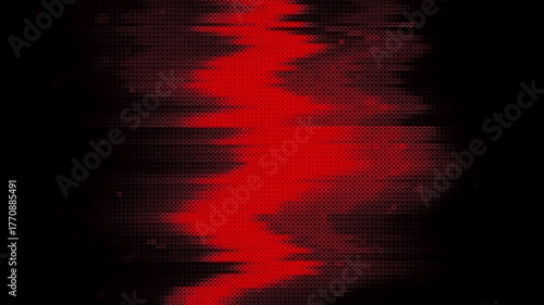 Red noisy lines overlay animation with dynamic glitch streak effects, digital distortion textures .